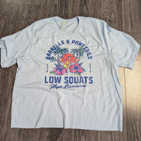 Barbells And Ponytails Short Sleeve Crop "Beach" T-Shirt XL - Picture 1 of 1